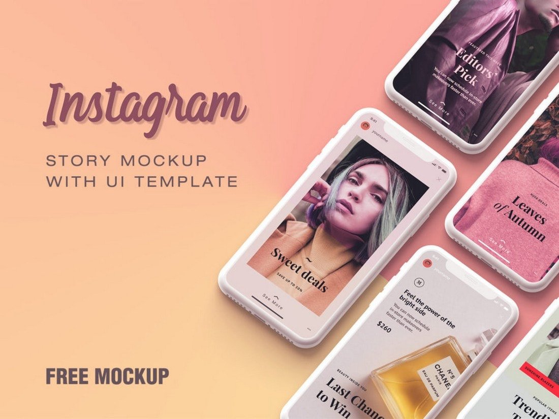 Free Instagram Story UI Mockup