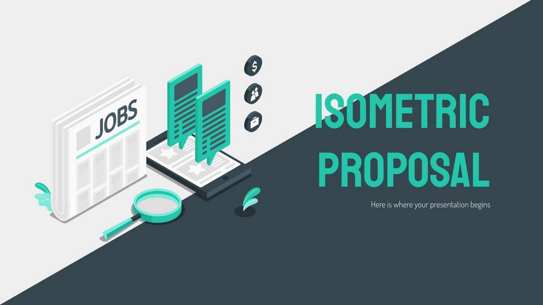 Free Isometric Proposal PowerPoint Template