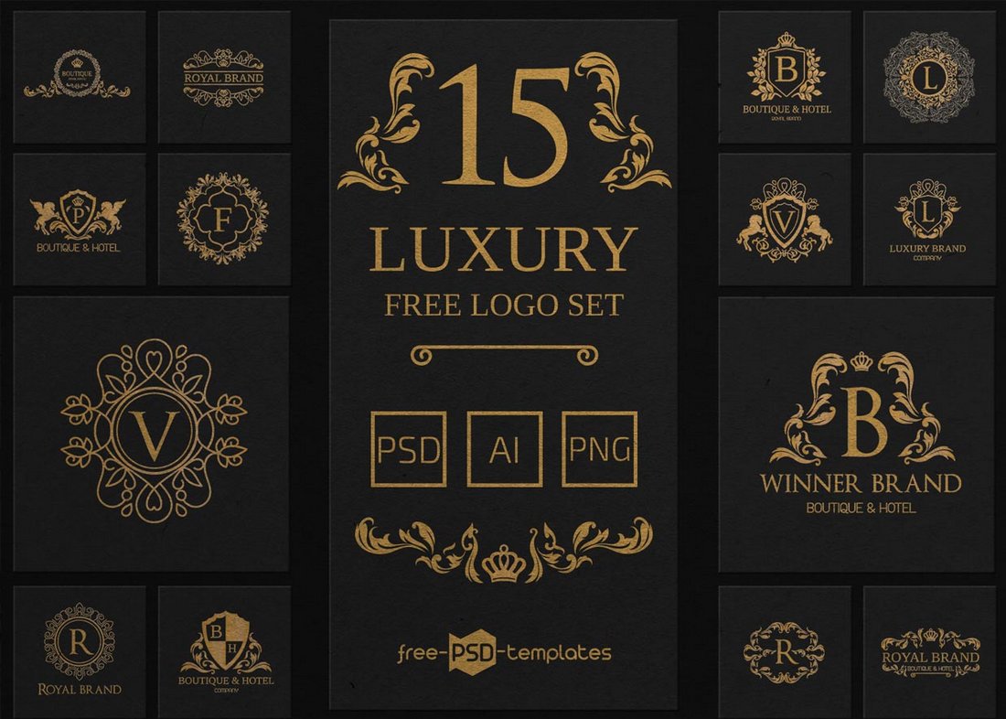 Free Luxury Logo Templates Set