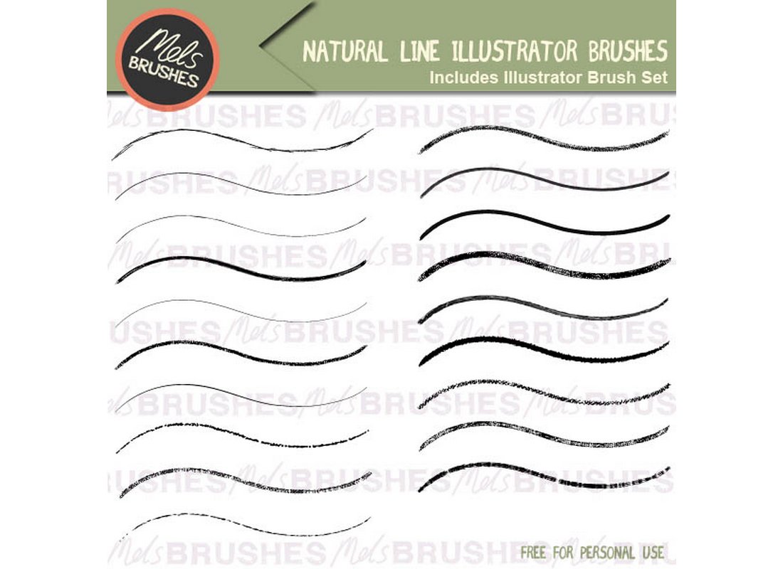 Free Natural Line Art Illustrator Brushes