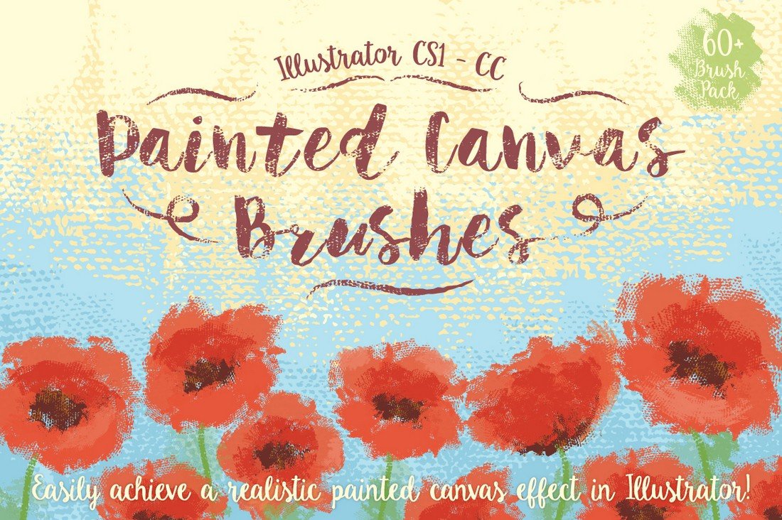Free Painted Canvas Brushes for Illustrator