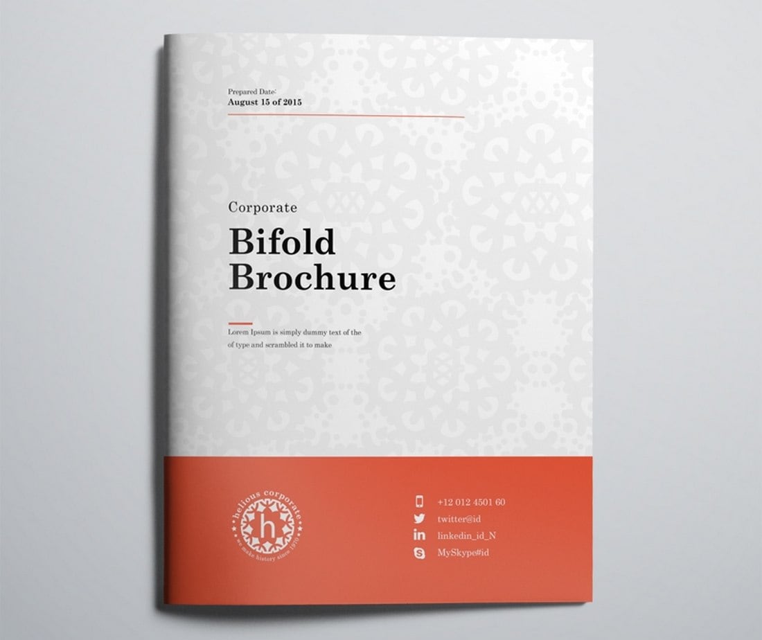 Free Red Accent Bi-Fold Brochure Template