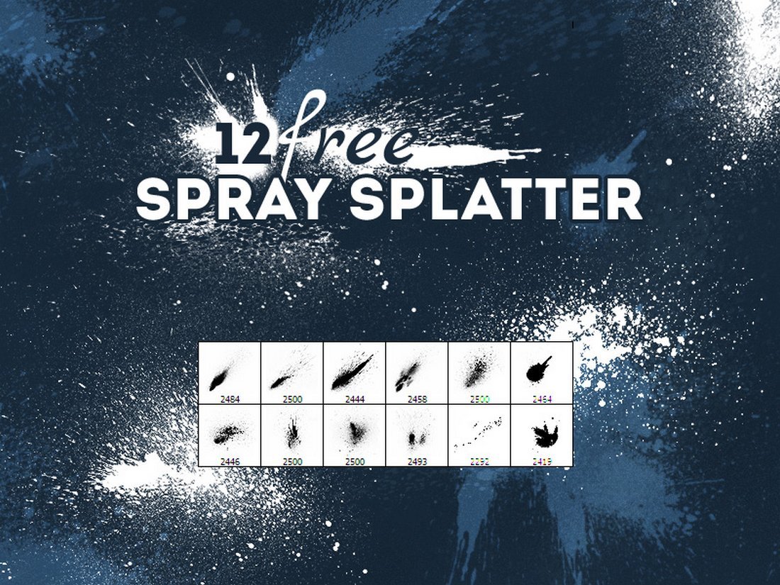 Free Spray Splatter Photoshop brushes