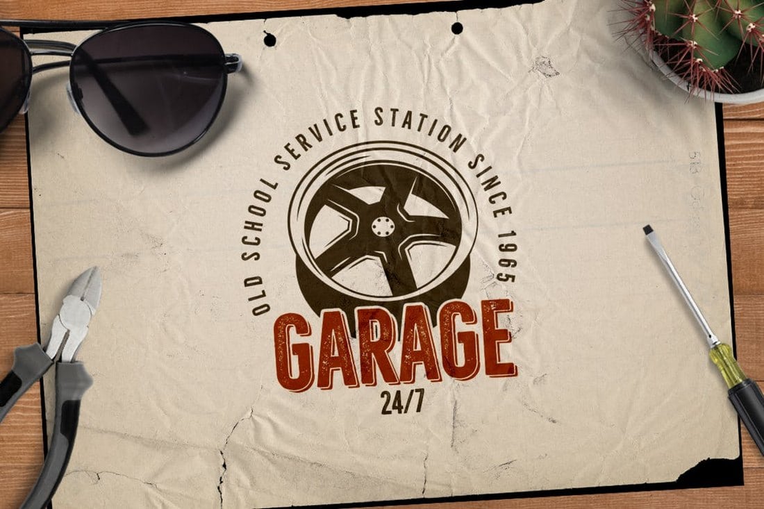 Garage - Car Service Emblem Retro Logo