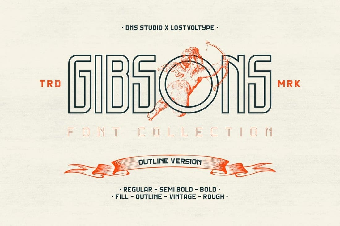 Gibsons - Regular & Outline Fonts