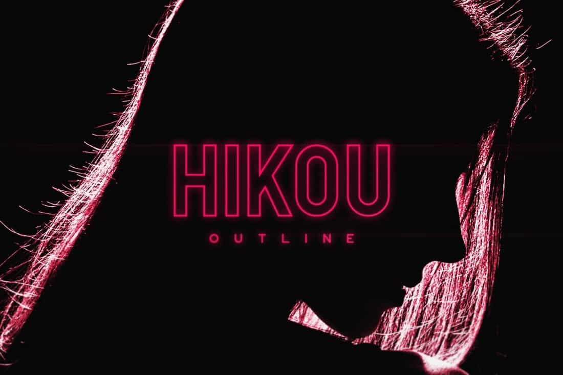 Hikou - Stylish Outline Font