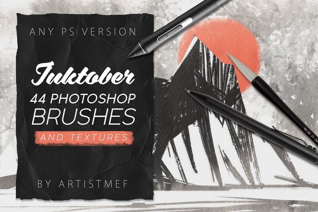 Inktober - Photoshop Brushes & Textures