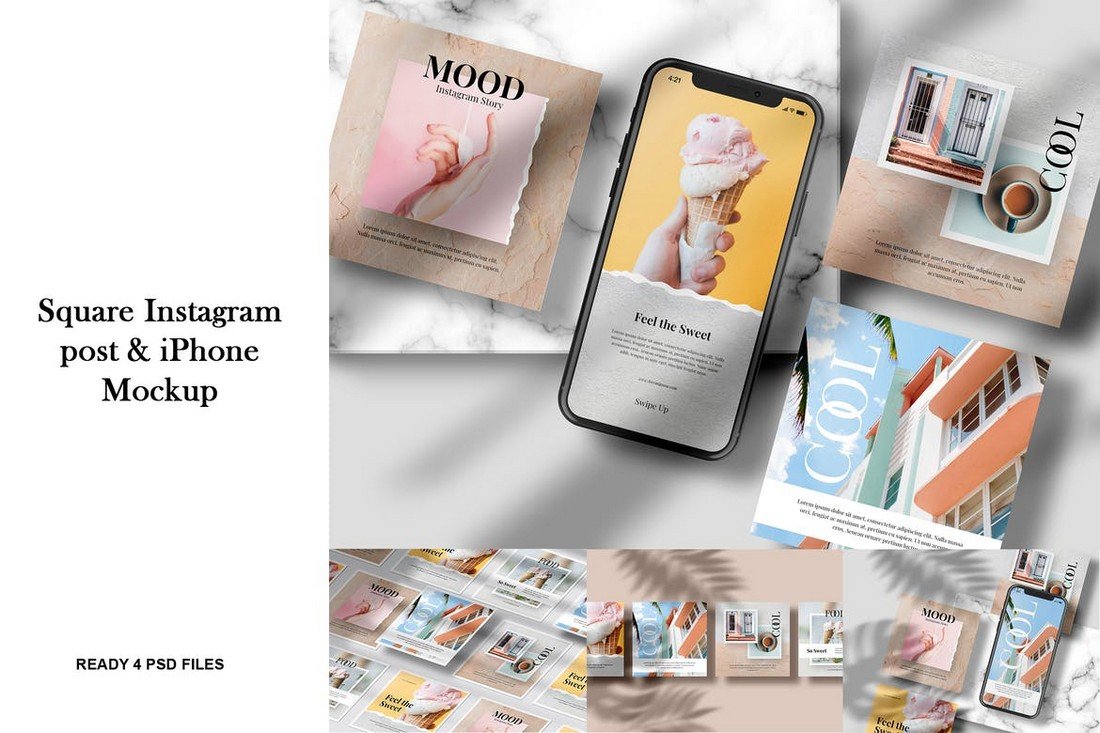 Instagram Post with iPhone Mockup Template 2