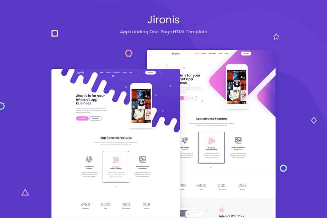 Jironis - One Page HTML App Landing Template