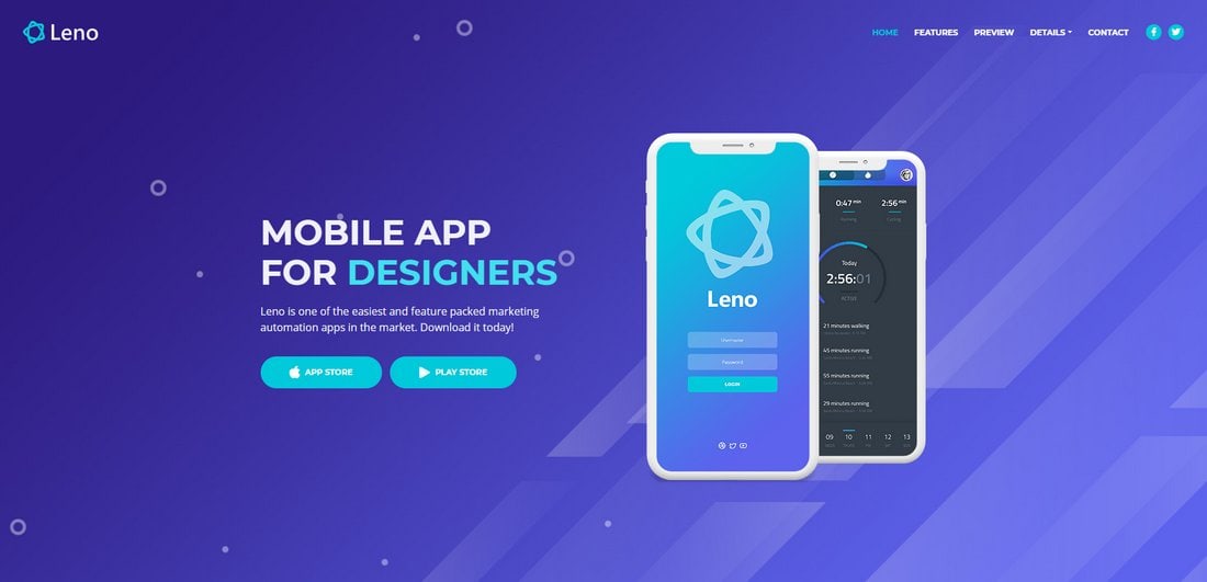 Leno - Free Bootstrap 4 App Landing Page Template