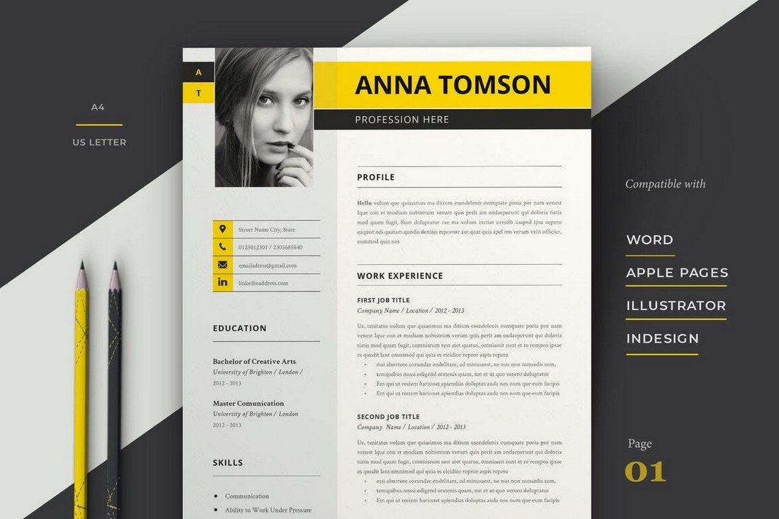 Modern Resume Template for Apple Pages