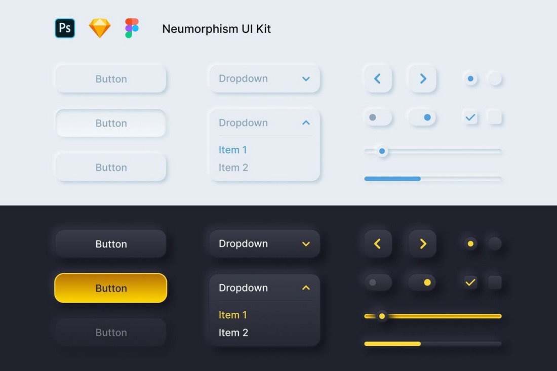 Neumorphism UI Kit for Figma