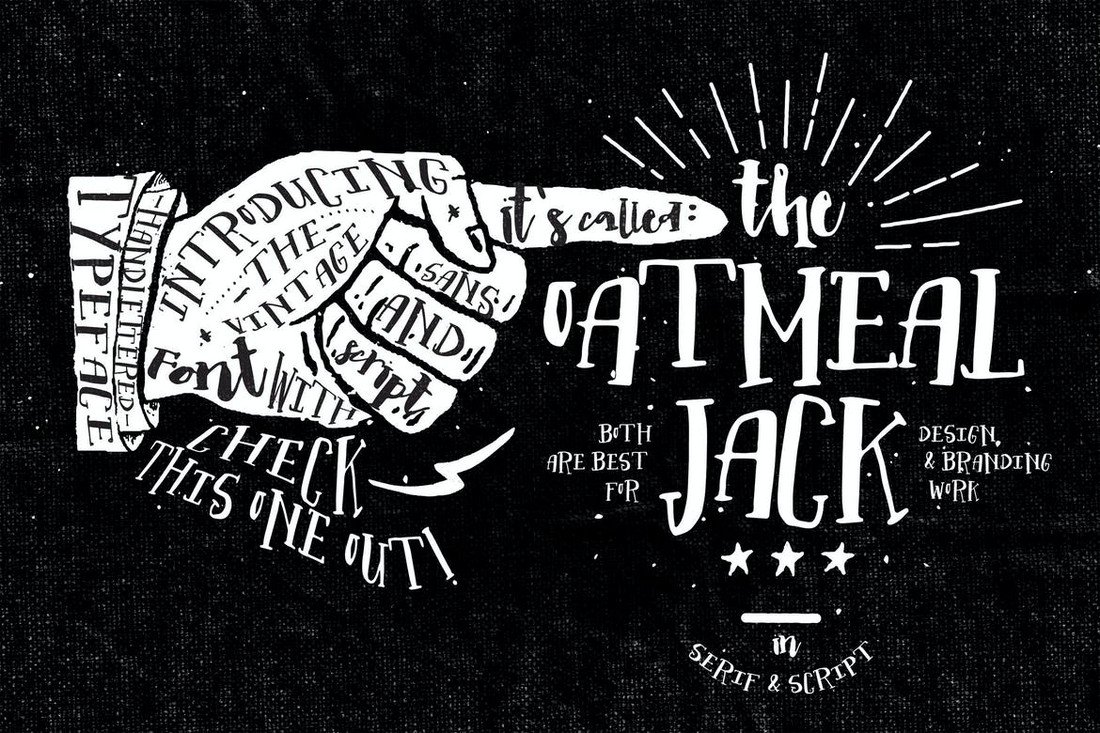 Oatmeal Jack - Hand-Lettered Decorative Font
