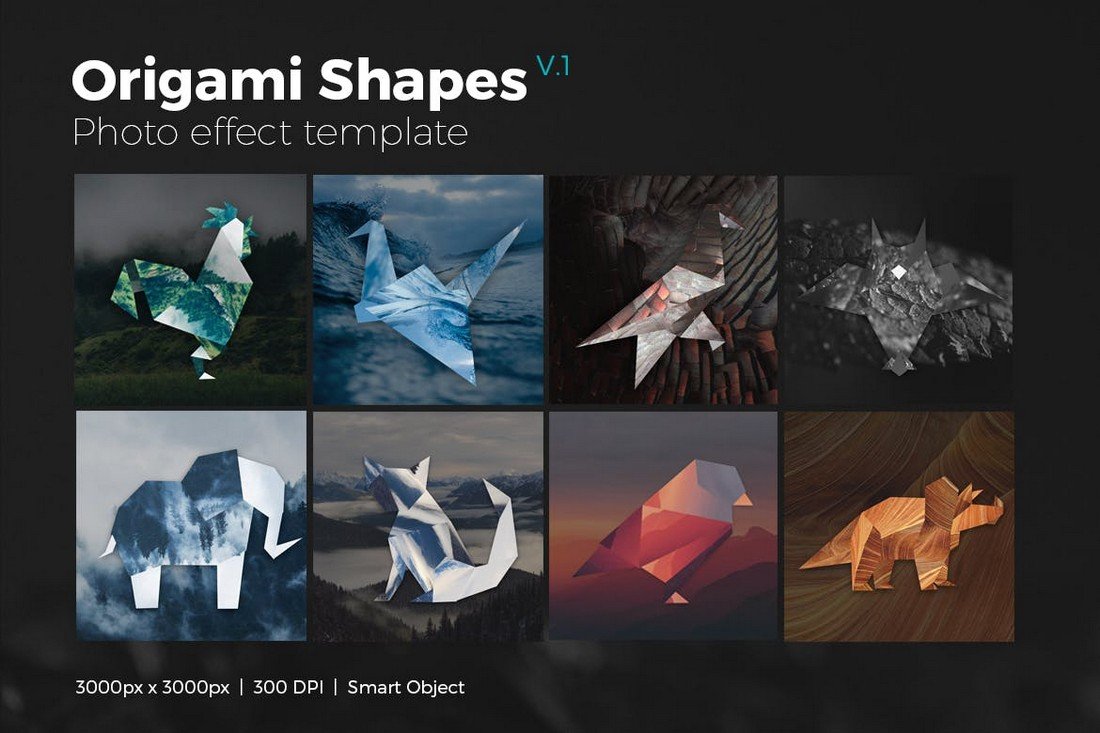 Origami Shapes Photo Effect Layer Styles
