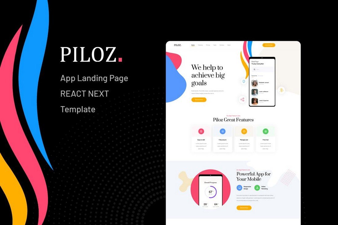 Piloz - React Next App Landing Page Template