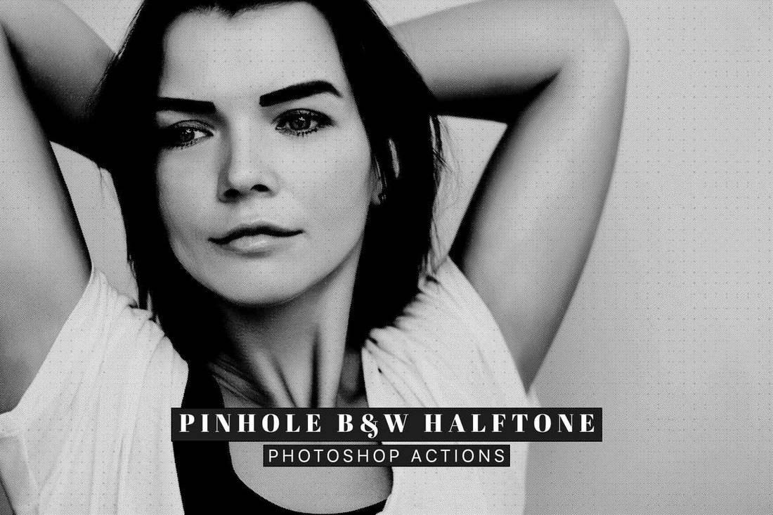Pinhole Halftone - Portrait Photoshop Actions