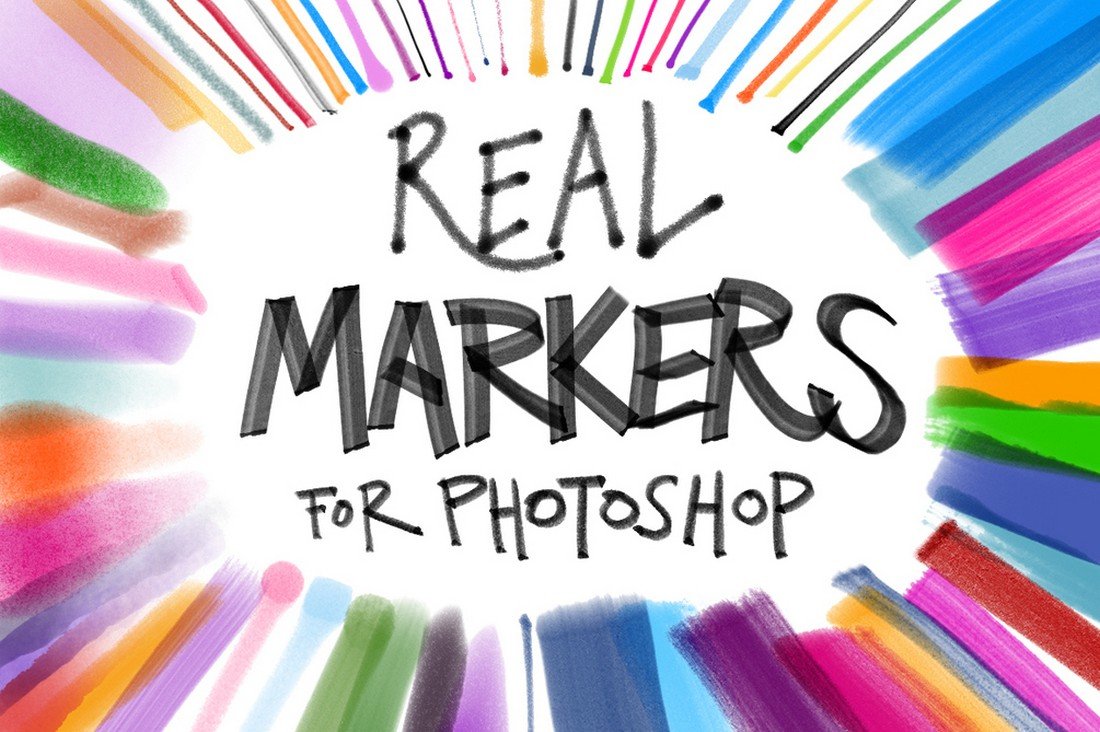 Real Markers for Photoshop Free Brushes
