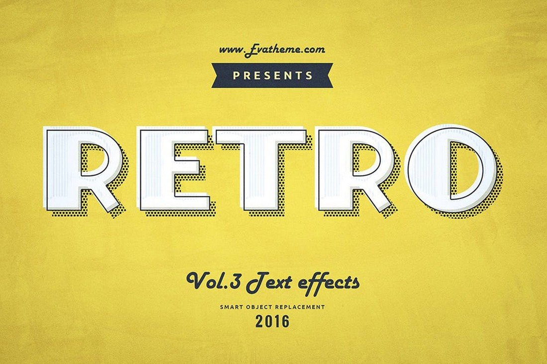 Retro Style Text Effects PSD Layer Styles