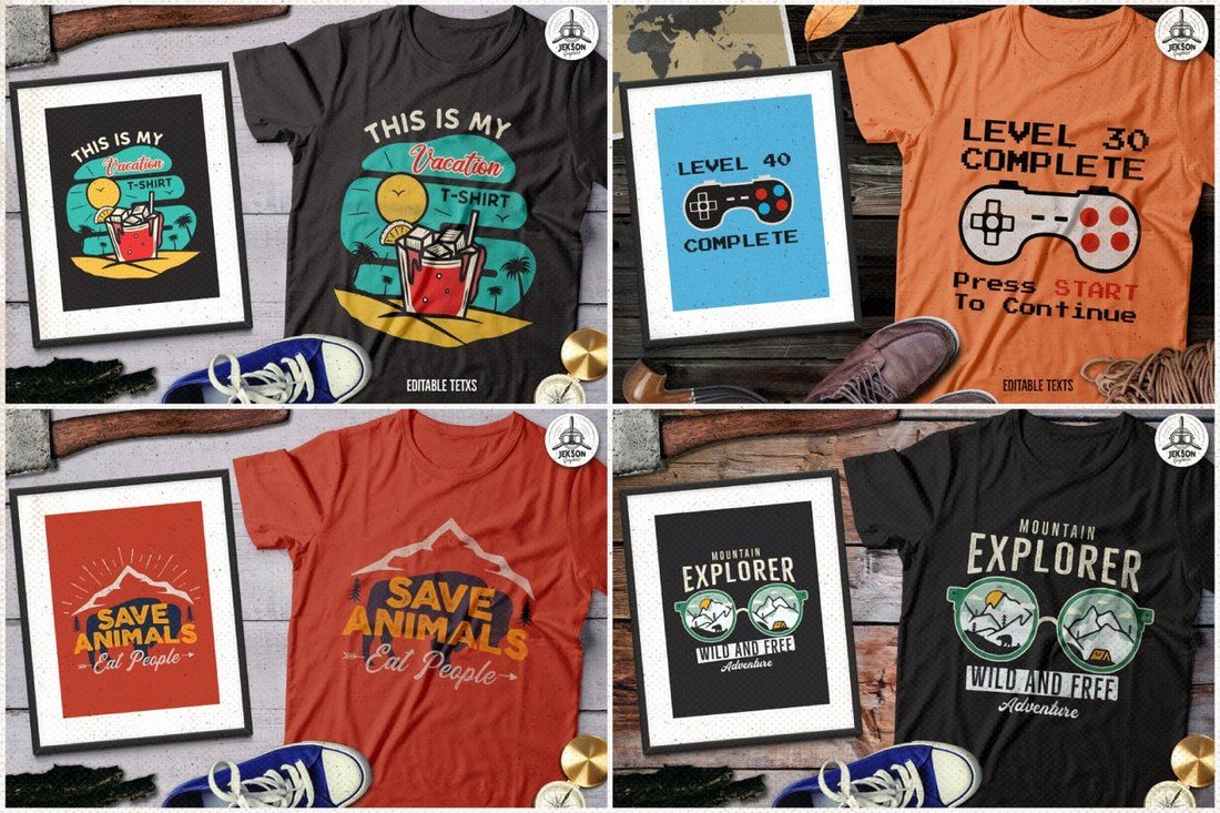 Retro T-Shirt Designs Bundle