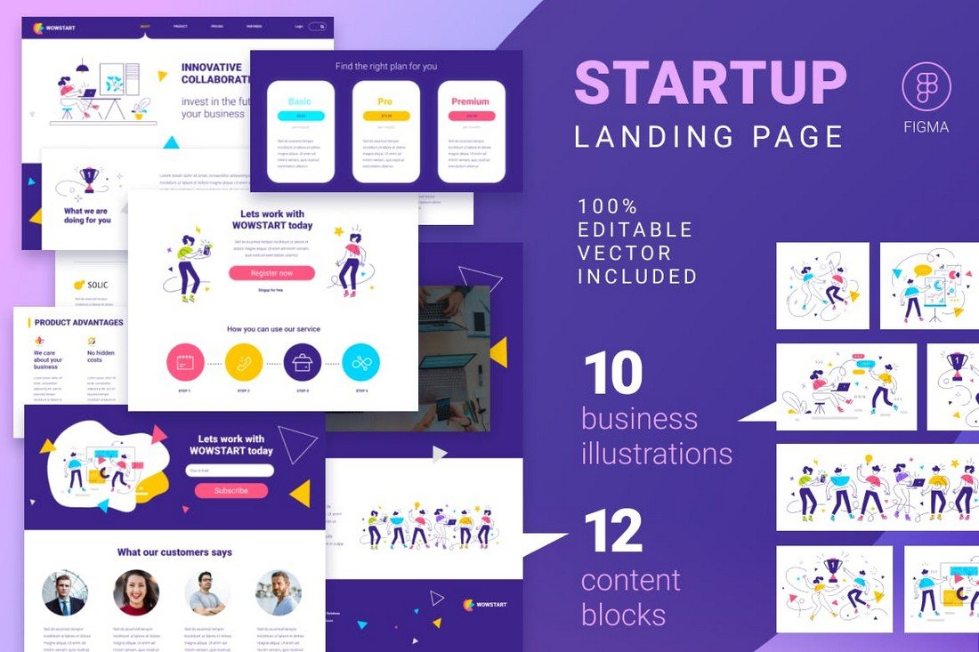 Startup Landing Page Template With Illustrations