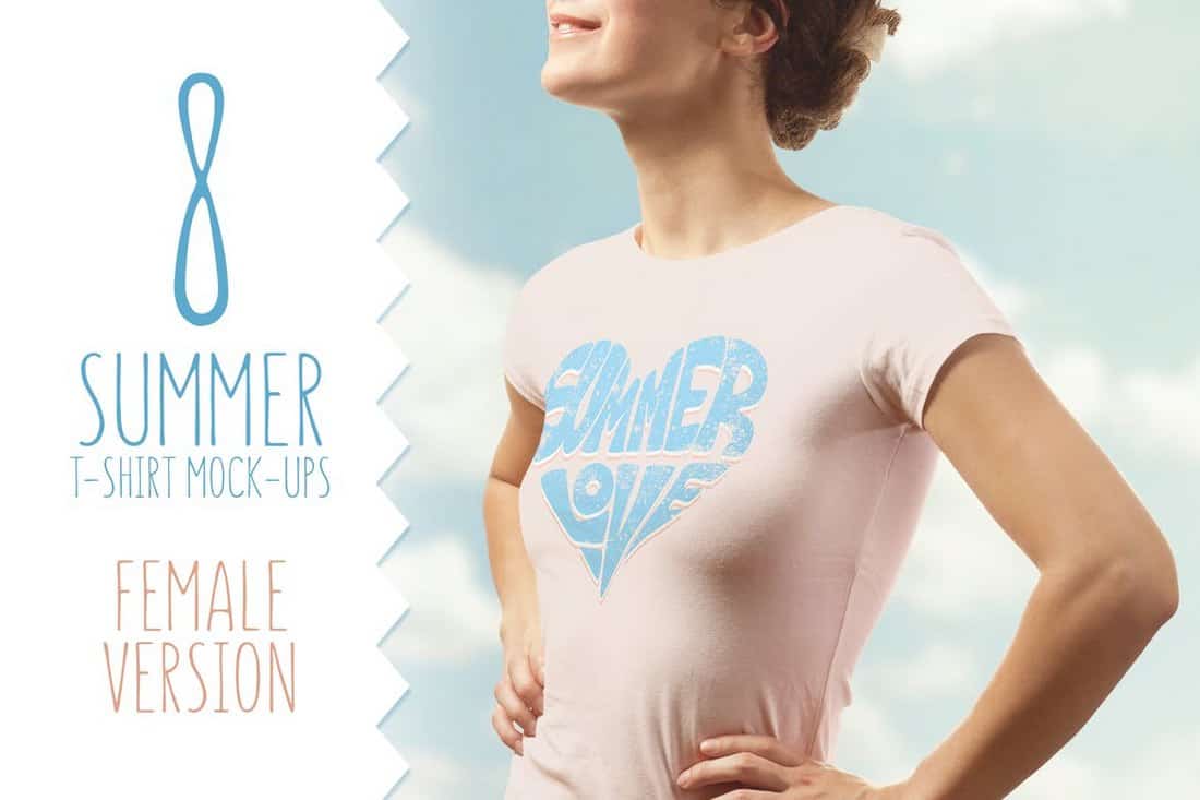 Summer T-Shirt Mockup Female Version