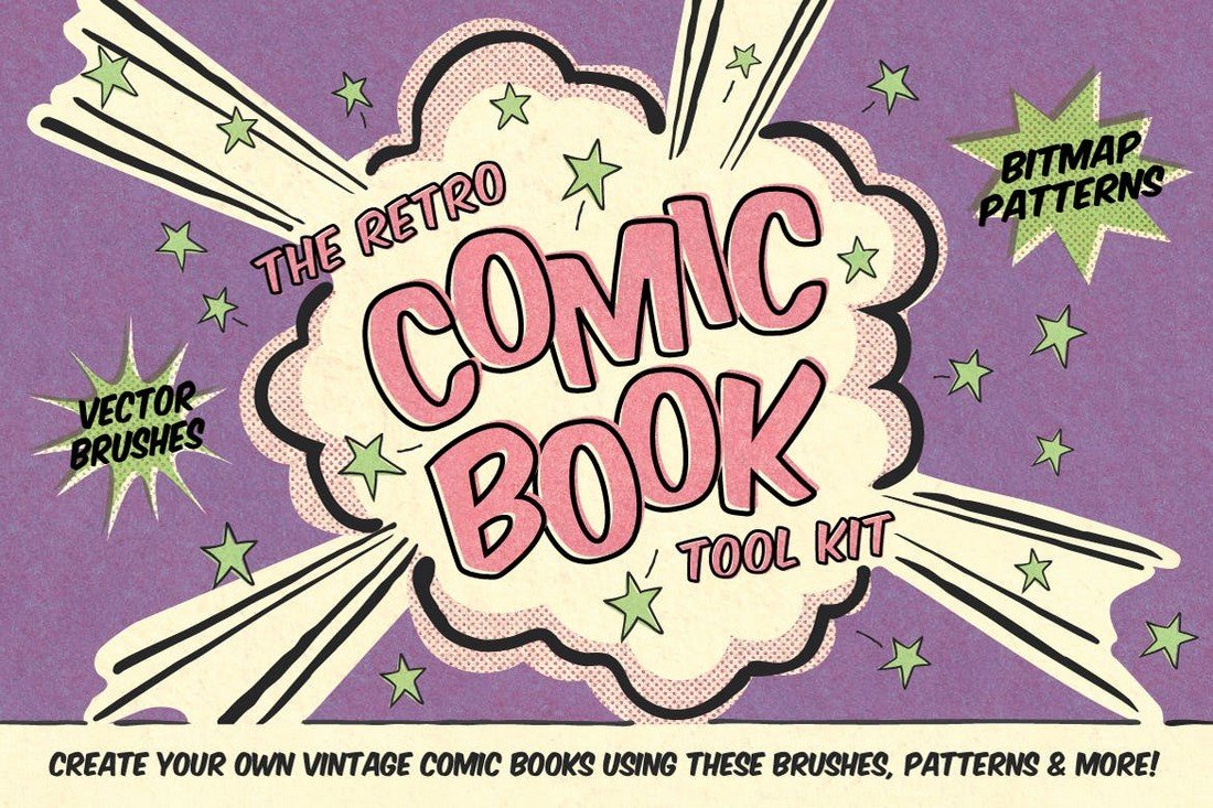The Retro Comic Book Tool Kit - Brushes + Patterns