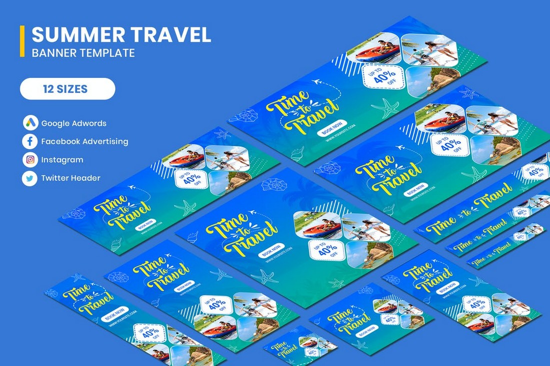 Travel Ad & Social Media Banner Templates Kit