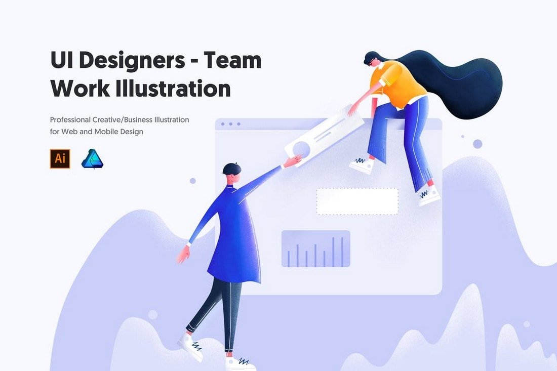 UI Designers - Team Work Illustration