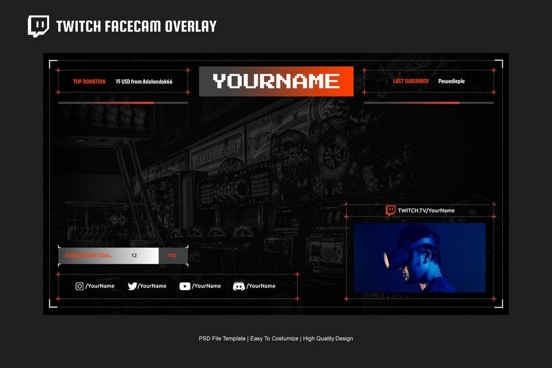 Video Streaming - Twitch Overlay Template
