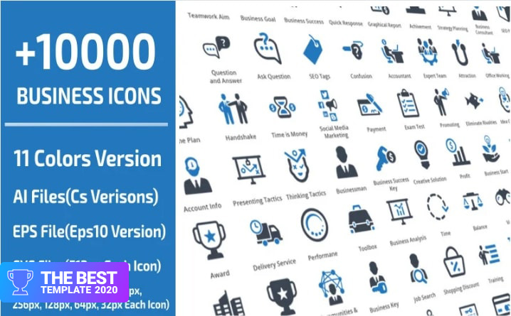 10000 Business Iconset Templateю