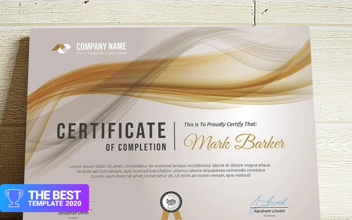 Abstract Certificate Template  - digital products award