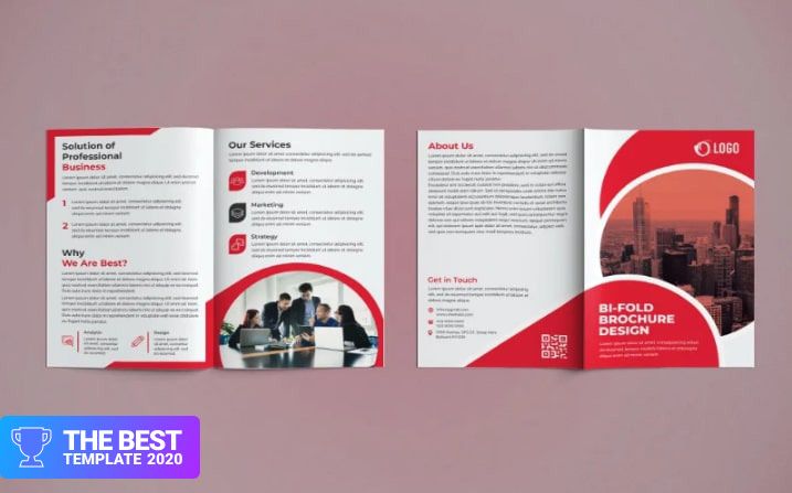 Bifold Brochure Design Corporate Identity Template.