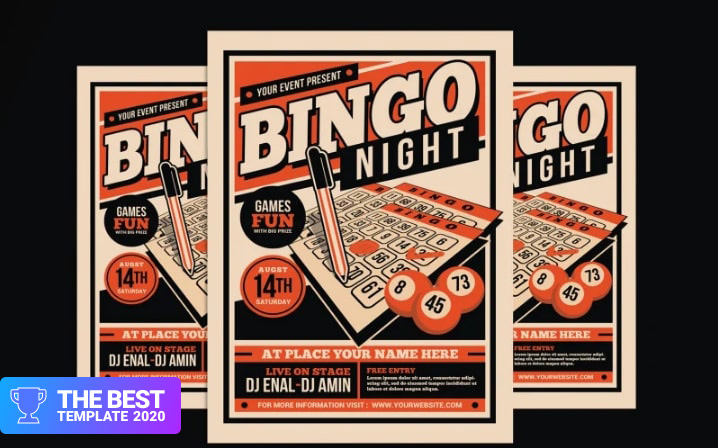 Bingo Night Event Flyer Corporate Identity Template.