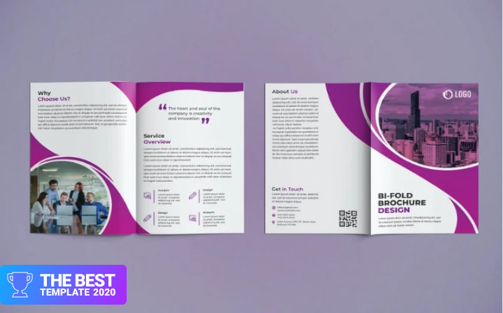 Business Bifold Brochure Design Corporate Identity Template.