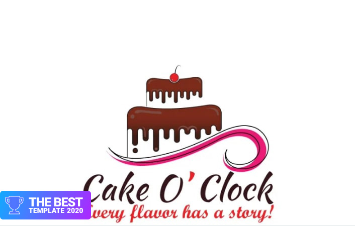 Cake Bakery Logo Template.