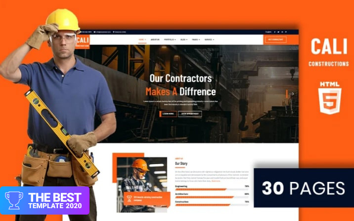 Cali Constructions | Construction & Tools Shop HTML5 Website Template.