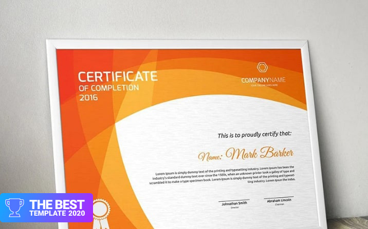 Curvy Modern Certificate Template  - digital products award