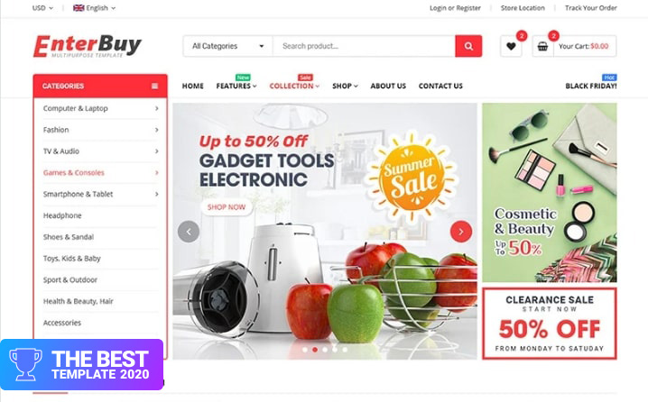 EnterBuy - Premium Responsive BigCommerce Theme - digital products award