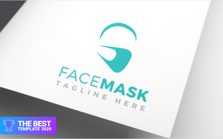 Facial Mask Design Logo Template.