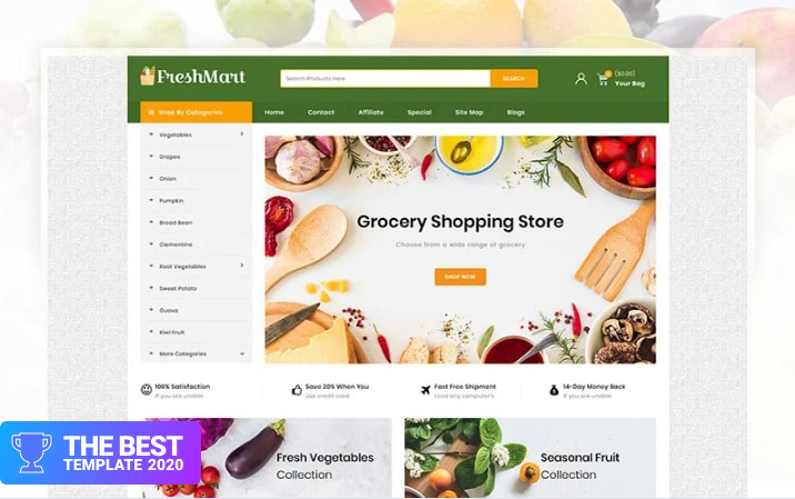 FreshMart - Grocery Store OpenCart Template.