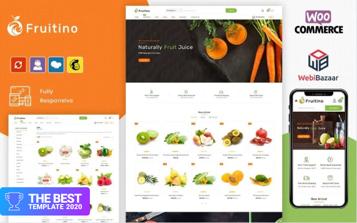 Fruitino - Food & Grocery Store OpenCart Template.