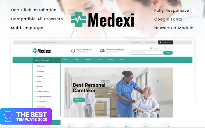 Medexi - Medical Store OpenCart Template.