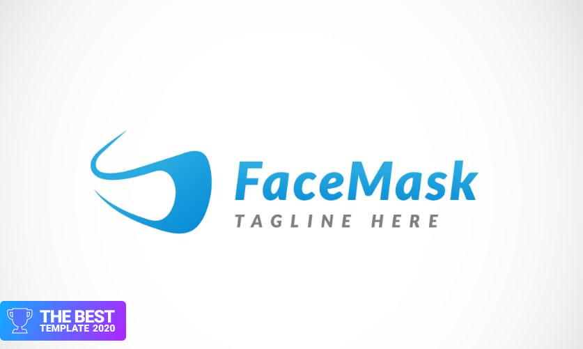 Modern Face Mask Design Logo Template.
