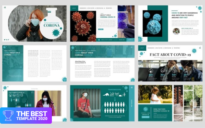 Virus Corona - Medical Health Template Google Slides  - digital products award