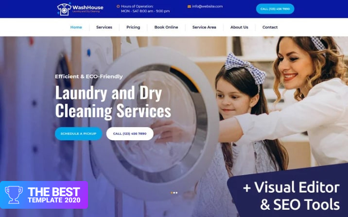 WashHouse - Laundry and Dry Cleaning Moto CMS 3 Template - digital products award