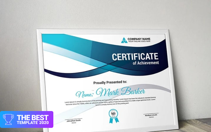 Wavy Modern Certificate Template  - digital products award
