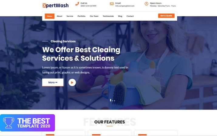 Xpertwash Landing Page Template - digital products award